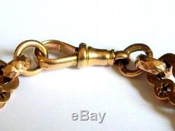 Antique Victorian Solid 9ct Rose Gold Bracelet With Dog Clip Beautiful Design