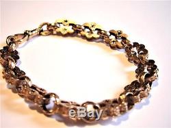 Antique Victorian Solid 9ct Rose Gold Bracelet With Dog Clip Beautiful Design