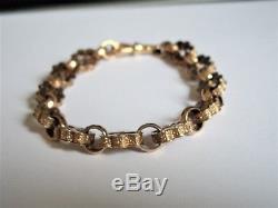 Antique Victorian Solid 9ct Rose Gold Bracelet With Dog Clip Beautiful Design