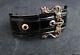Antique Victorian Whitby Jet And Gold Buckle Bracelet, Cuff Bracelet, 9ct