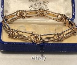 Antique Vintage 9ct Yellow Gold Cut Out Link Bracelet