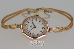 Art Deco Rolex Rebberg 9ct Gold Bracelet Watch Vintage 1920's Superb Condition