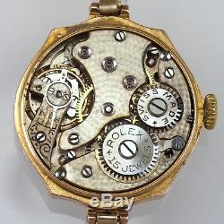 Art Deco Rolex Rebberg 9ct Gold Bracelet Watch Vintage 1920's Superb Condition