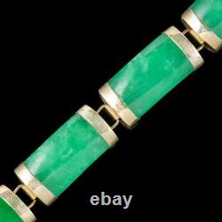 Art Deco Style Jade Bracelet 9ct Gold