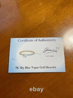 Authentic 9 Carat Sky Blue Topaz Gold Bracelet