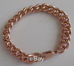 B016 Massive Genuine 9ct SOLID ROSE Gold CURB-LINK Curblink Bracelet 18.5cm