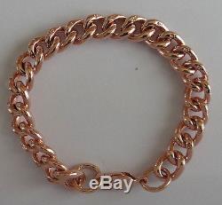 B016 Massive Genuine 9ct SOLID ROSE Gold CURB-LINK Curblink Bracelet 18.5cm