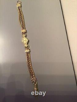 BEAUTIFUL 9 CT GOLD HALLMARKED UNUSUAL BRACELET 7.75 inches length