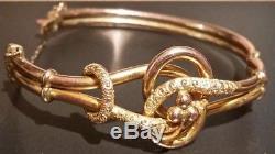 BEAUTIFUL Antique Ladies 9ct Solid Rose 375 Gold Knot Bangle Bracelet