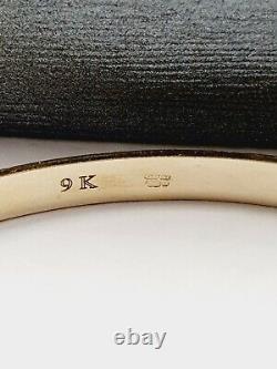 Bangle 9ct Gold 6 grams 4 mm Wide Patterned Solid 9ct Gold Diamond Cut Pattern