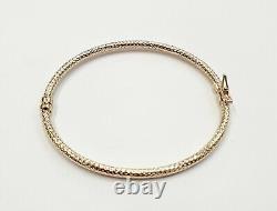 Bangle 9ct Gold Ladies 3.5 grams Gift Boxed 4 mm Wide Hinged Bracelet
