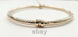 Bangle 9ct Gold Ladies 3.5 grams Gift Boxed 4 mm Wide Hinged Bracelet