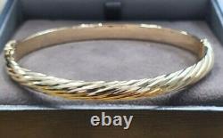 Bangle 9ct Gold Ladies 4.99 grams Gift Boxed Twist 5.5mm Wide Hinged