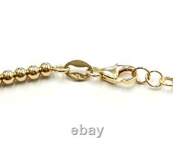 Beaded Bracelet 9ct Gold 8 Long 2.6mm Wide Balls 4 grams