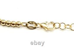 Beaded Bracelet 9ct Gold 8 Long 2.6mm Wide Balls 4 grams