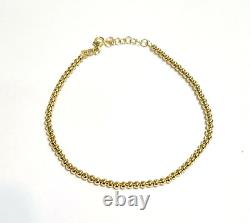 Beaded Bracelet 9ct Gold 8 Long 2.6mm Wide Balls 4 grams