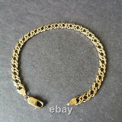 Beautiful 9ct Gold Bracelet 8.25 inches 8.4g Double Curb Bracelet Italy