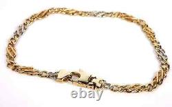 Beautiful 9ct Yellow Gold Celtic Knot Link 7.5 inch Multi Tone Bracelet