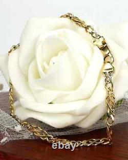 Beautiful 9ct Yellow Gold Celtic Knot Link 7.5 inch Multi Tone Bracelet