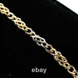 Beautiful 9ct Yellow Gold Celtic Knot Link 7.5 inch Multi Tone Bracelet