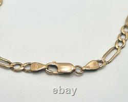 Beautiful 9ct Yellow Gold Unisex Figaro Chain Bracelet 3.9g 8 MUST SEE