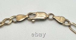 Beautiful 9ct Yellow Gold Unisex Figaro Chain Bracelet 3.9g 8 MUST SEE