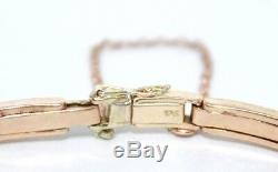 Beautiful Amethyst 9 ct gold Edwardian bracelet spring stretch antique 7.9 grams