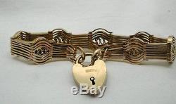 Beautiful Antique Heavy 9ct Rose Gold Fancy Link Bracelet