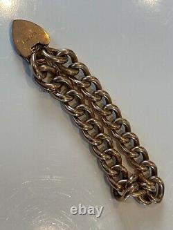 Beautiful Good Chunky Antique 9ct Gold Bracelet Padlock Clasp 18 Grammes