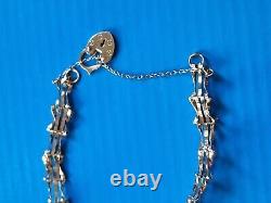 Beautiful Hallmarked 9ct Gold 4 Bar Gate Bracelet 3.7g delicate