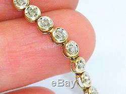 Beautiful Ladies 9ct Solid Gold 1ct Solitaire Diamond Tennis Bracelet Boxed