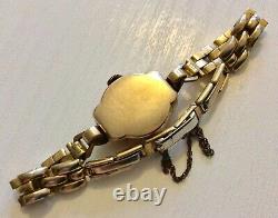 Beautiful Ladies Stylish Vintage Solid Heavy 9CT Watch on Rolled Gold Bracelet