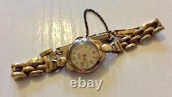 Beautiful Ladies Stylish Vintage Solid Heavy 9CT Watch on Rolled Gold Bracelet