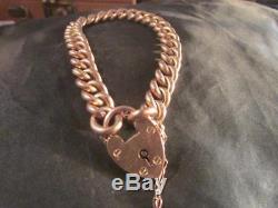 Beautiful Victorian 9ct Rose Gold Curb Link Charm Bracelet, Hallmarked
