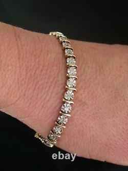 Beautiful Vintage 9ct Yellow Gold 0.50 Carat Diamond Tennis Bracelet