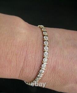 Beautiful Vintage 9ct Yellow Gold 0.50 Carat Diamond Tennis Bracelet