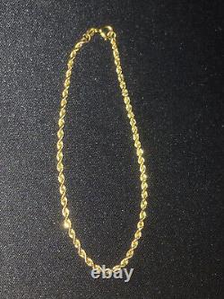 Beautiful Vintage Italian Fully Hallmarked 9ct Yellow Gold Rope Link Bracelet