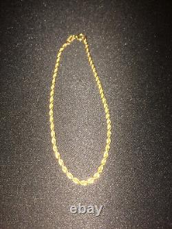 Beautiful Vintage Italian Fully Hallmarked 9ct Yellow Gold Rope Link Bracelet