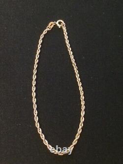 Beautiful Vintage Italian Fully Hallmarked 9ct Yellow Gold Rope Link Bracelet