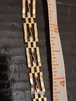 Beautiful delicate 9ct Gold 3 Bar Gate Bracelet 3.4g