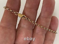 Belcher Type 9ct Gold Bracelet Bangle 3.6 Grammes 7.25 Inch Long