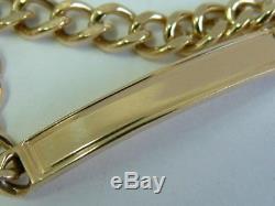 Boys /gents Solid 9ct Gold Narrow Identity Curb Bracelet 7.75 Inches