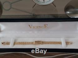 Brand new looking Vicence 9ct gold ladies watch with a 9ct gold popcorn bracelet