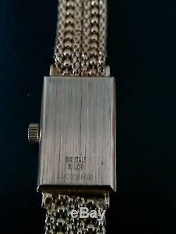 Brand new looking Vicence 9ct gold ladies watch with a 9ct gold popcorn bracelet