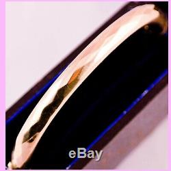 C1920s Antique ENGLISH ETCHED 9k 9ct SOLID ROSE GOLD VICTORIAN Bangle Bracelet