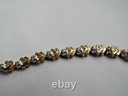 CLEARANCE 204M Ladies 9ct gold diamond tennis bracelet 7 1/4 inches