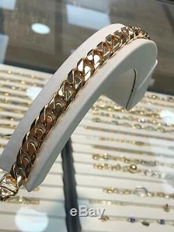 CURB HEAVY Bracelet 375 9CT Yellow SOLID Gold Genuine 64.3gr BRAND NEW 9 12MM