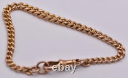 CUTE 8 Antique Victorian GRADUATED 9ct Gold ALBERT Bracelet 9ct DOG CLIP 13.2g