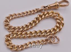 CUTE 8 Antique Victorian GRADUATED 9ct Gold ALBERT Bracelet 9ct DOG CLIP 13.2g