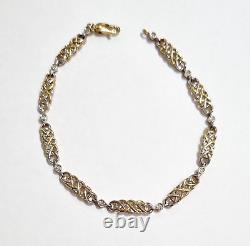 Celtic Bracelet 9ct Yellow & White Gold & Diamonds 5.6 Grams